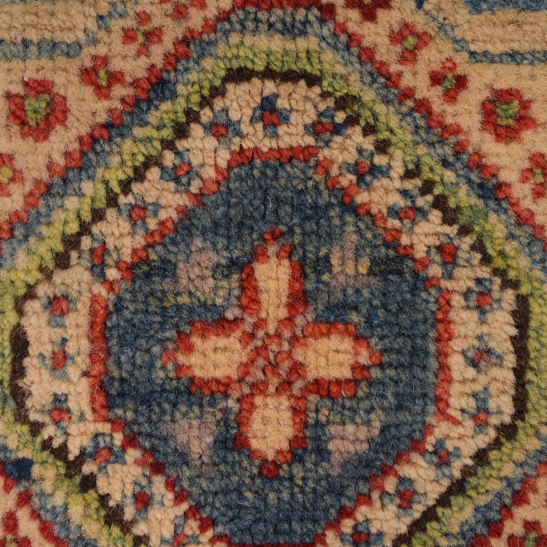 Blue Afghan Kazak Rug 3' 4" x 5' 0" Hand-Knotted | No. AL62440