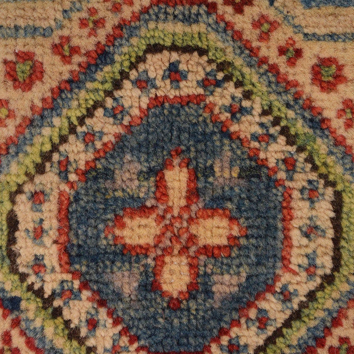 Blue Afghan Kazak Rug 3' 4" x 5' 0" Hand-Knotted | No. AL62440