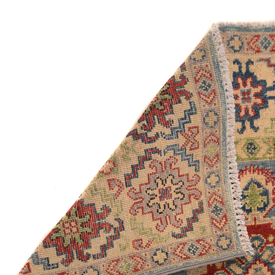 Blue Afghan Kazak Rug 3' 4" x 5' 0" Hand-Knotted | No. AL62440