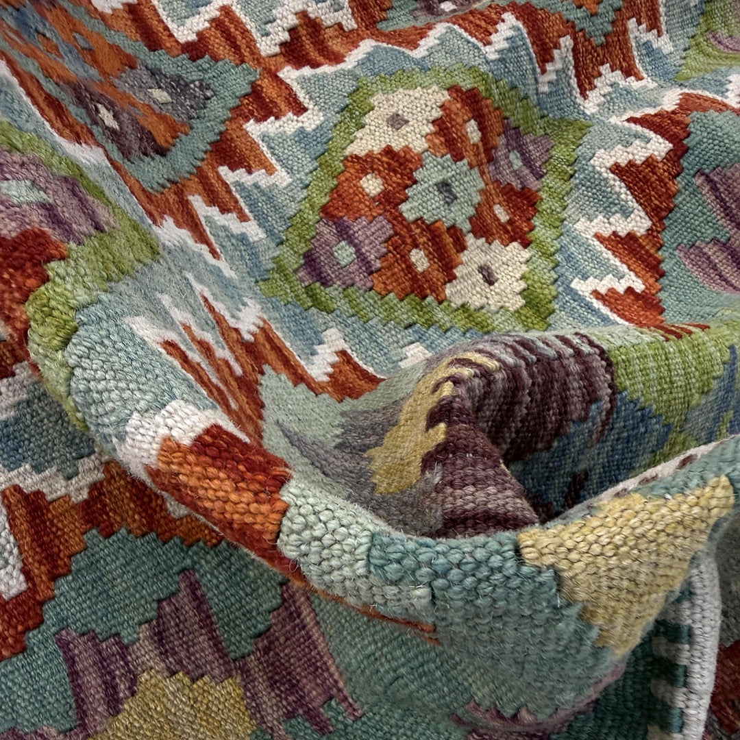 Afghan Vegetable Kilim Rug 3' 6" x 4' 10" Flat-Weave | No. AL624489