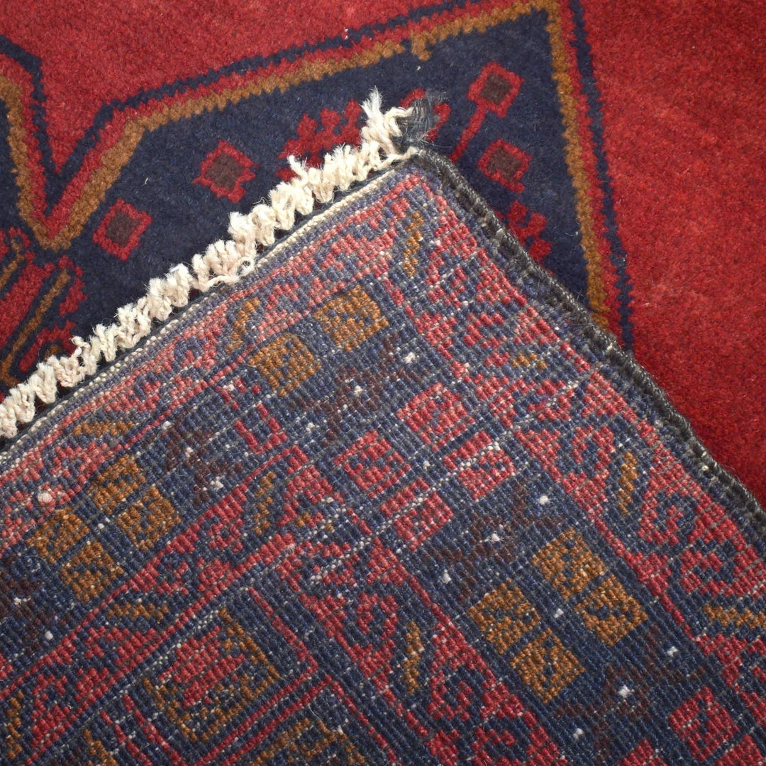 Afghan Baluchi Rug 3' 3" x 4' 5" Hand-Knotted | No. AL62554