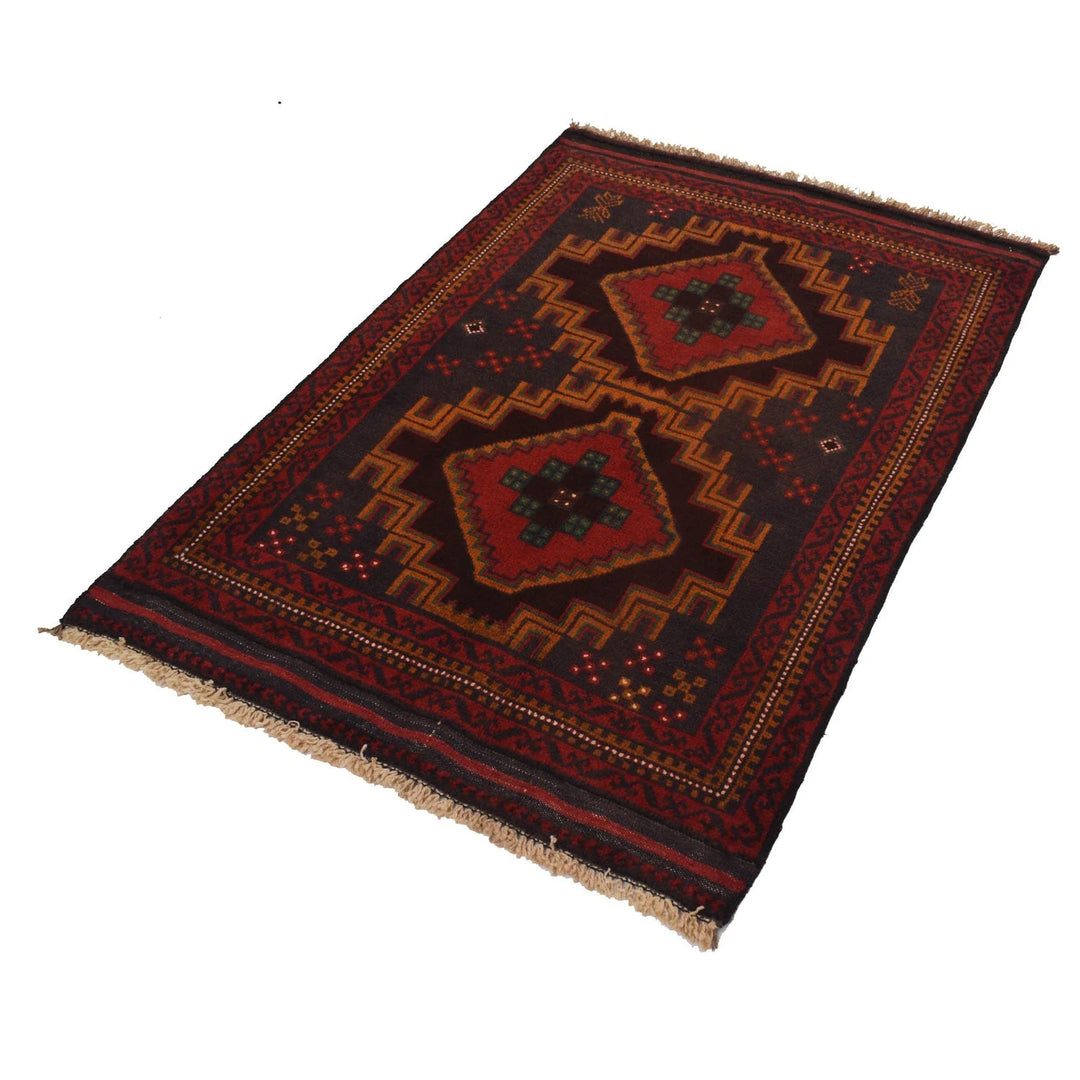 Blue Afghan Baluchi Rug 3' 1" x 4' 6" Hand-Knotted | No. AL62620