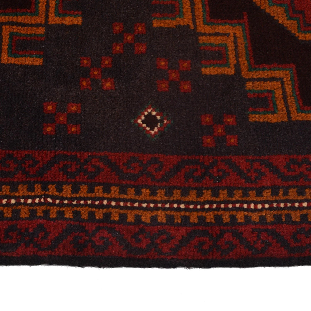Blue Afghan Baluchi Rug 3' 1" x 4' 6" Hand-Knotted | No. AL62620