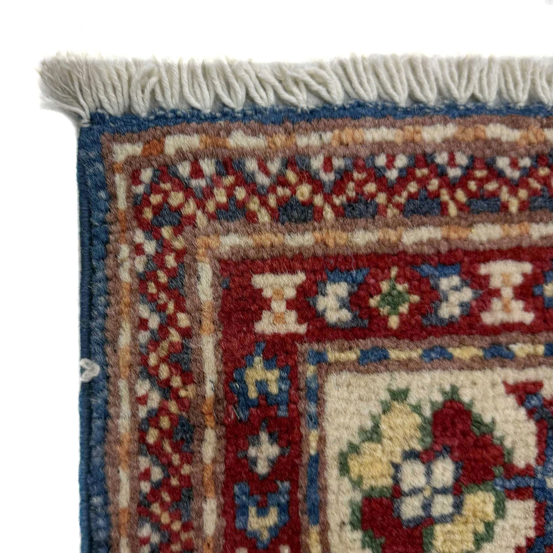 Blue Afghan Kazak Rug 2' 7" x 4' 0" Hand-Knotted | No. AL62626