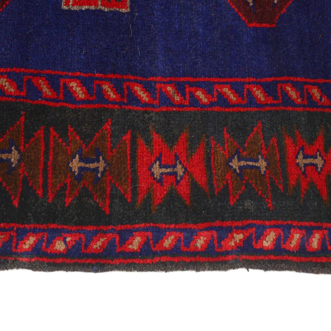 Blue Afghan Baluchi Rug 4' 5" x 6' 5" Hand-Knotted | No. AL62653