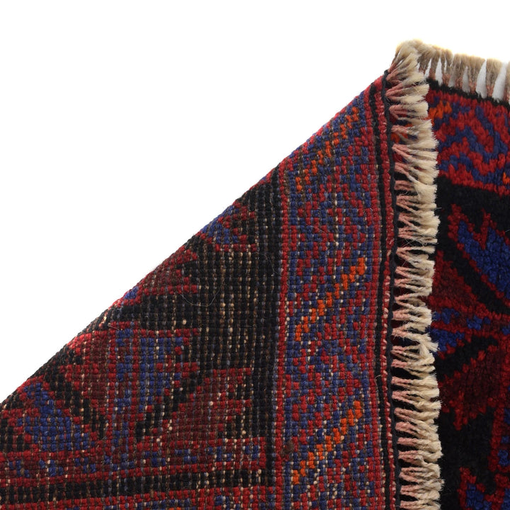 Black Afghan Baluchi Rug 2' 9" x 4' 7" Hand-Knotted | No. AL62767