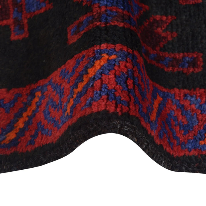 Black Afghan Baluchi Rug 2' 9" x 4' 7" Hand-Knotted | No. AL62767