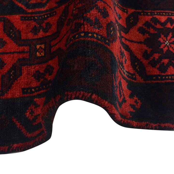 Red Afghan Baluchi Rug 4' 0" x 8' 10" Hand-Knotted | No. AL62822