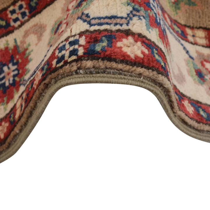 Grey Afghan Kazak Rug 3' 3" x 4' 10" Hand-Knotted | No. AL62880