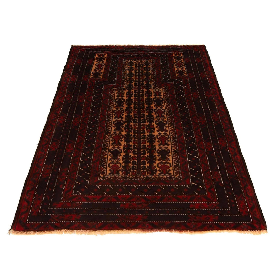 Afghan Prayer Rug 2' 10" x 4' 2" Hand-Knotted | No. AL62910