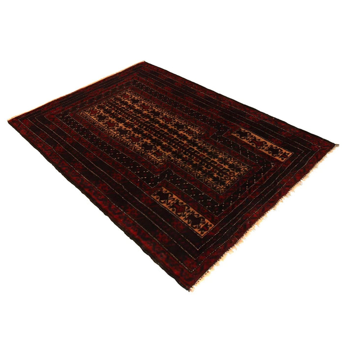 Afghan Prayer Rug 2' 10" x 4' 2" Hand-Knotted | No. AL62910