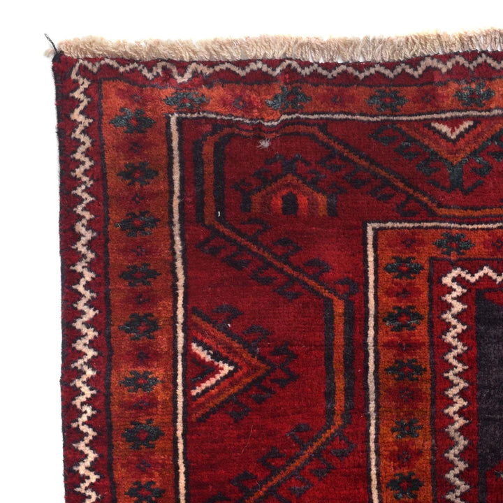Afghan Baluchi Rug 3' 10" x 9' 8" Hand-Knotted | No. AL62953