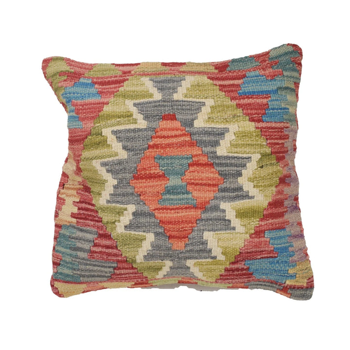 Afghan Geometric Cushion 1' 4" x 1' 4" Flat-Weave | No. AL62966