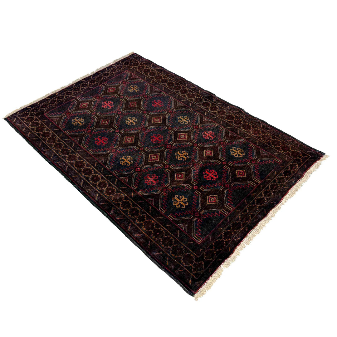 Afghan Baluchi Rug 3' 0" x 4' 4" Hand-Knotted | No. AL62985