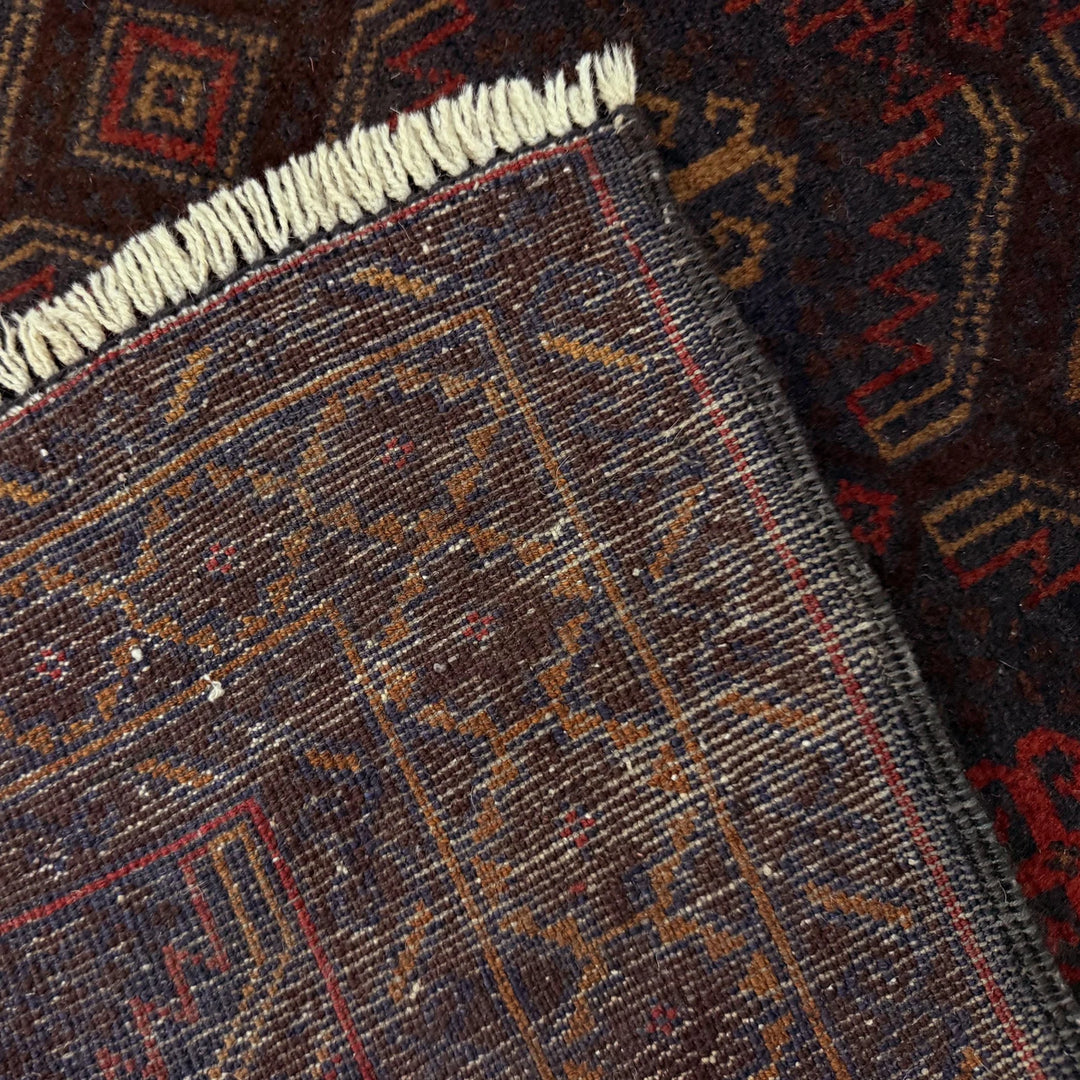Afghan Baluchi Rug 3' 0" x 4' 4" Hand-Knotted | No. AL62985