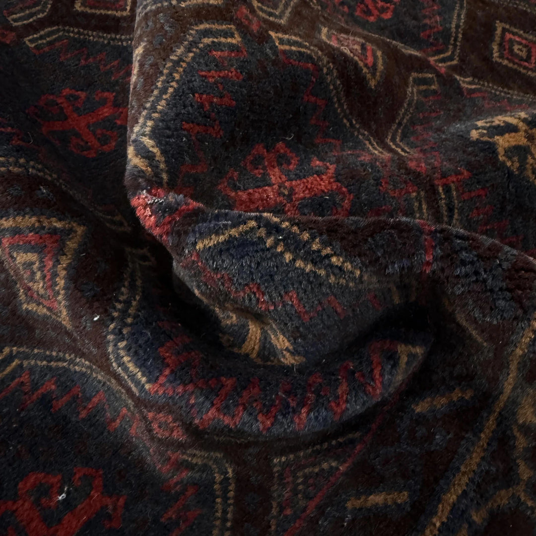 Afghan Baluchi Rug 3' 0" x 4' 4" Hand-Knotted | No. AL62985