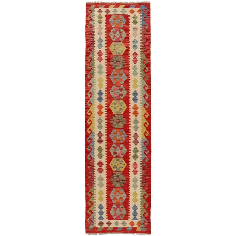Afghan Vegetable Kilim Rug 2' 7" x 9' 6" Flat-Weave | No. AL63035