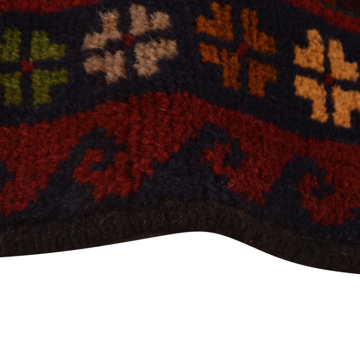 Red Afghan Baluchi Rug 2' 11" x 4' 5" Hand-Knotted | No. AL63058