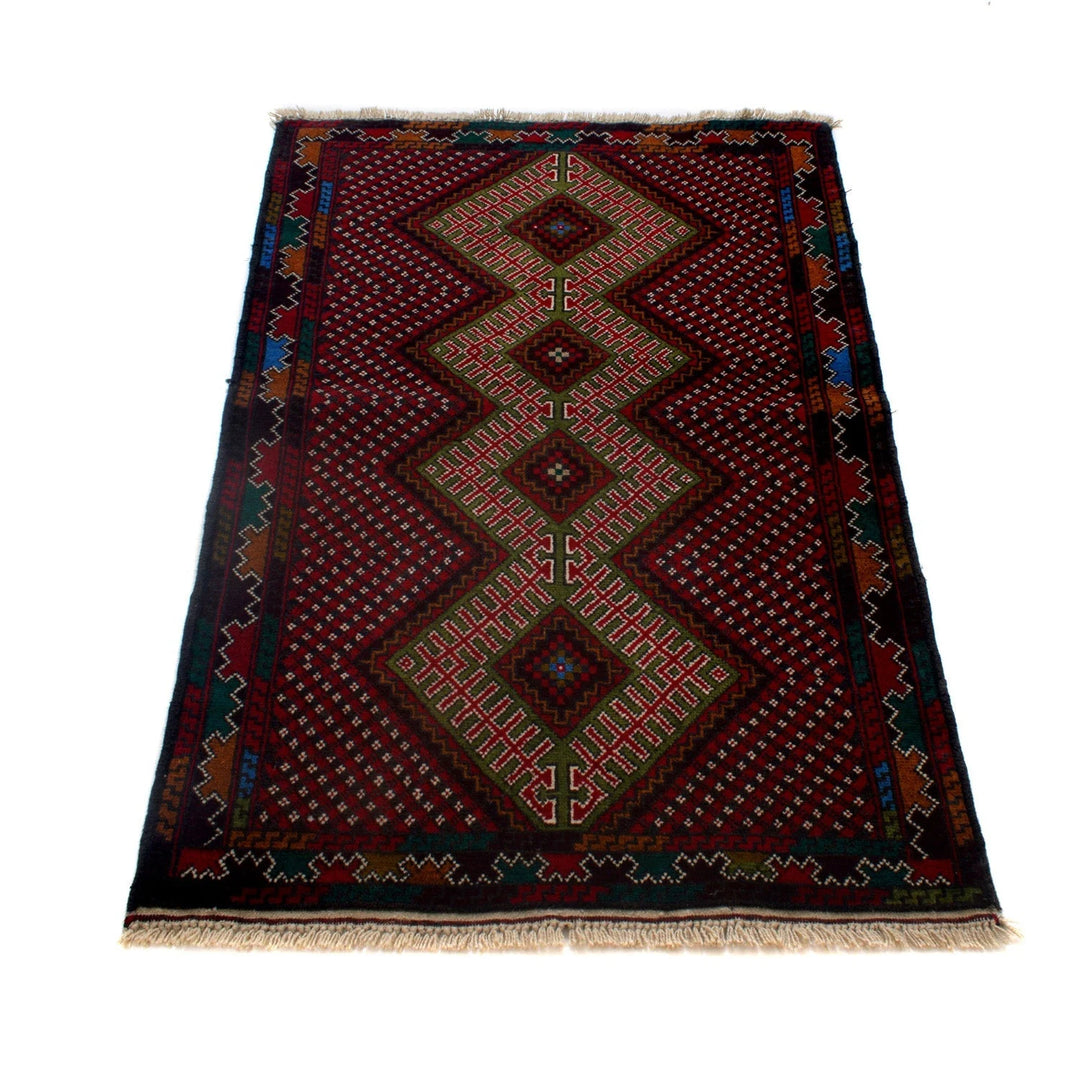Afghan Baluchi Rug 2'11" x 4'4" Hand-Knotted | No. AL63059