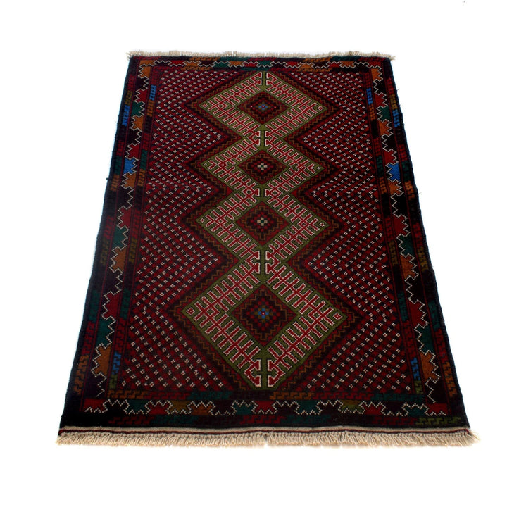 Afghan Baluchi Rug 2'11" x 4'4" Hand-Knotted | No. AL63059
