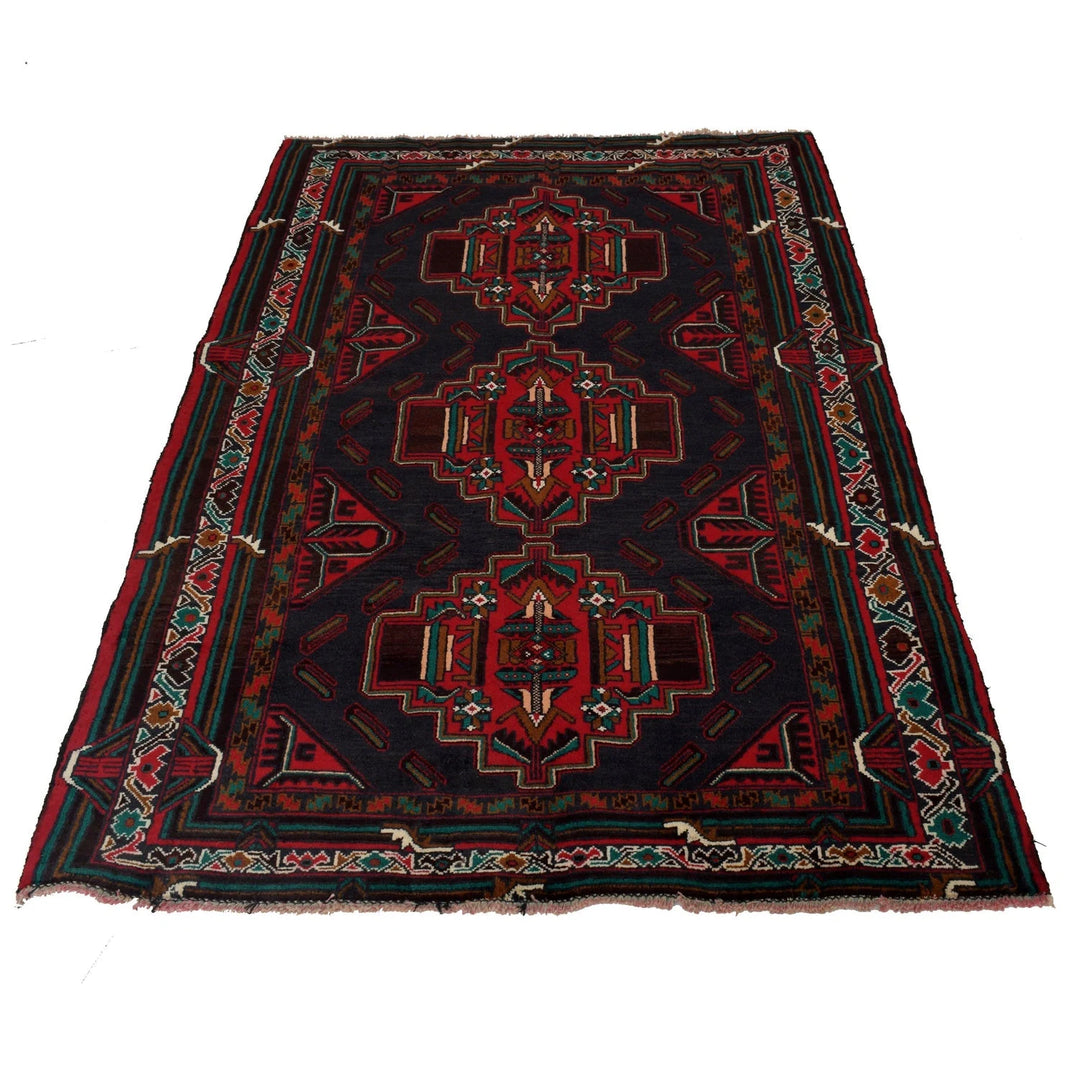 Afghan Baluchi Rug 3' 11" x 6' 3" Hand-Knotted | No. AL63188