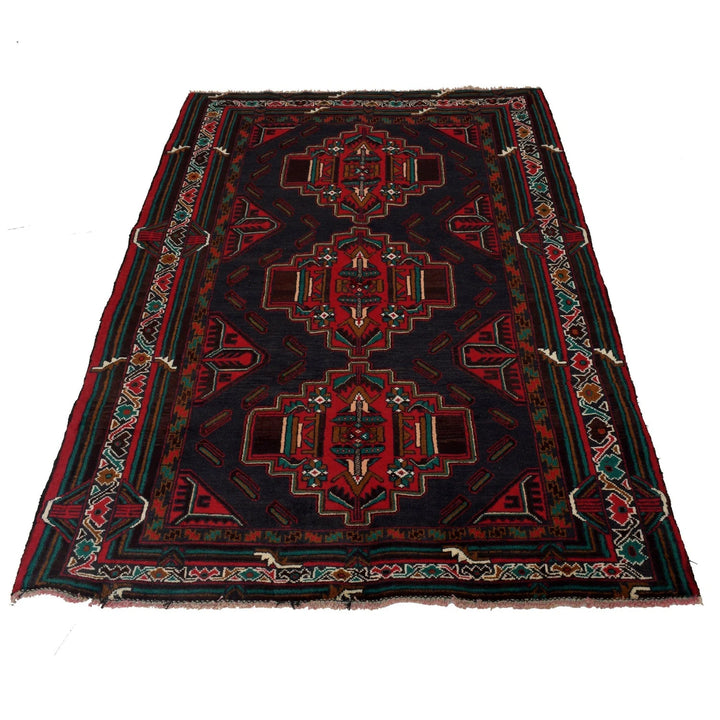 Afghan Baluchi Rug 3' 11" x 6' 3" Hand-Knotted | No. AL63188