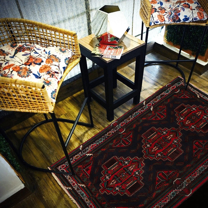 Afghan Baluchi Rug 3' 11" x 6' 3" Hand-Knotted | No. AL63188