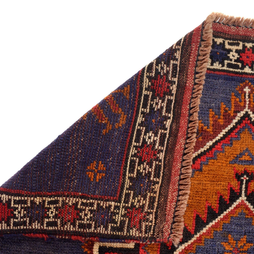 Afghan Baluchi Rug 3' 1" x 4' 10" Hand-Knotted | No. AL63210