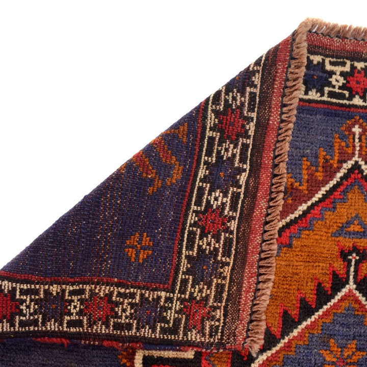 Afghan Baluchi Rug 3' 1" x 4' 10" Hand-Knotted | No. AL63210
