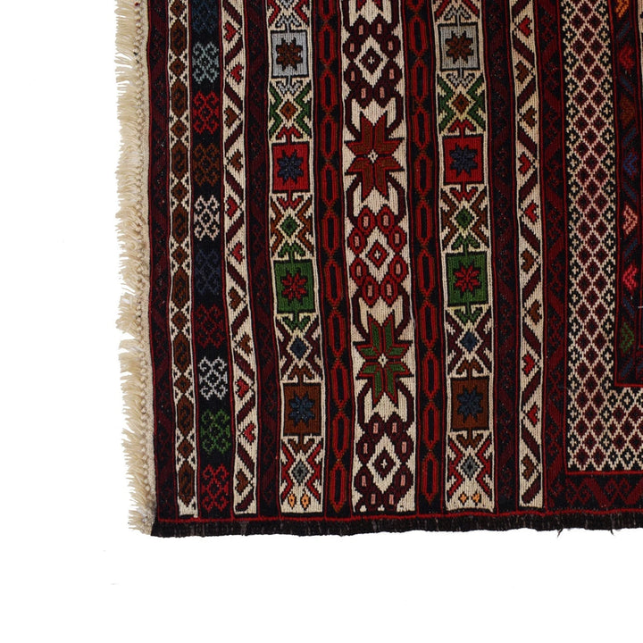 Afghan Maliki Kilim Rug 4' 1" x 6' 1" Flat-Weave | No. AL63246