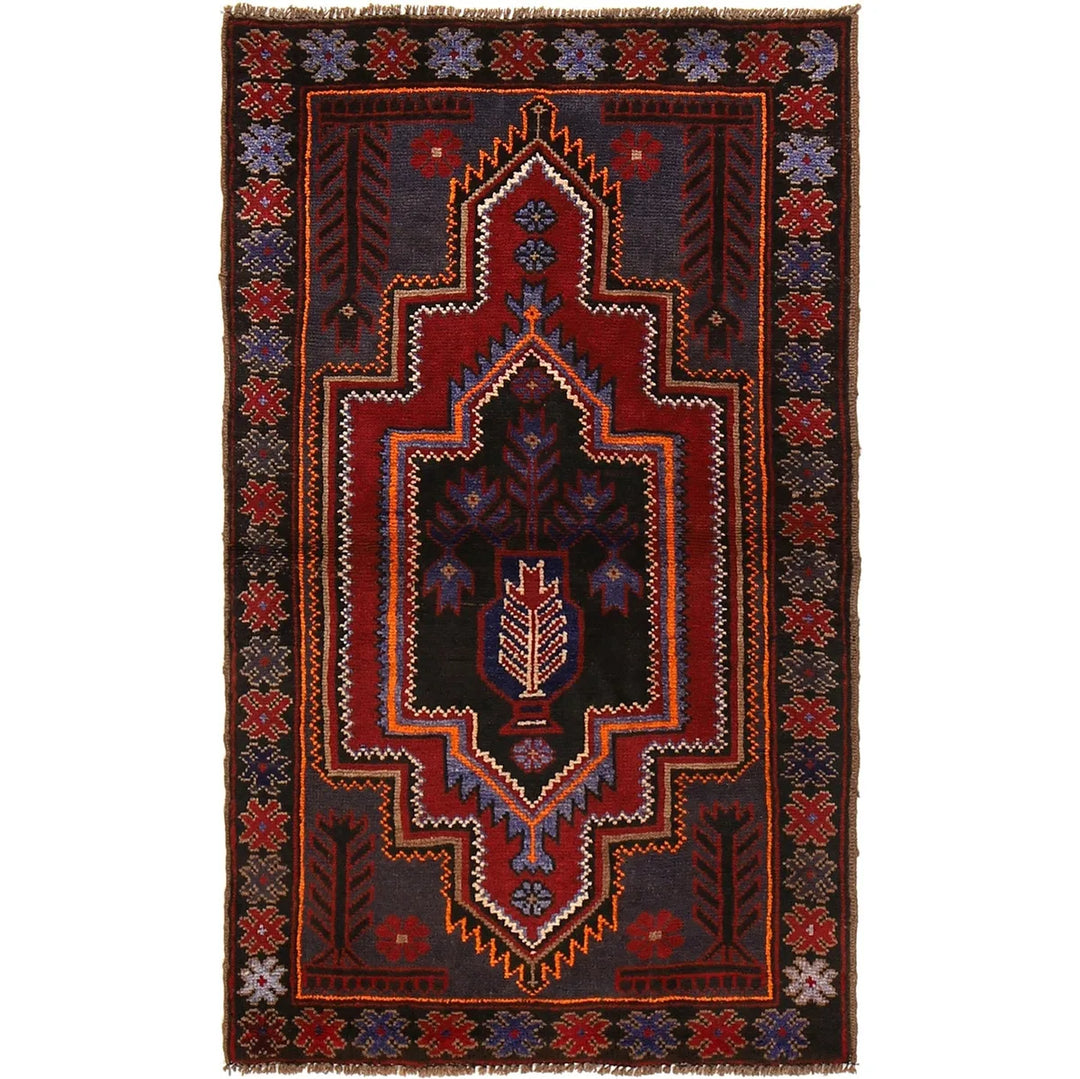 Afghan Baluchi Rug 2' 10" x 4' 6" Hand-Knotted | No. AL63248
