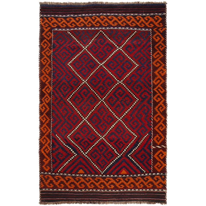 Afghan Maimana Kilim Rug 6' 1" x 9' 9" Flat-Weave | No. AL63252