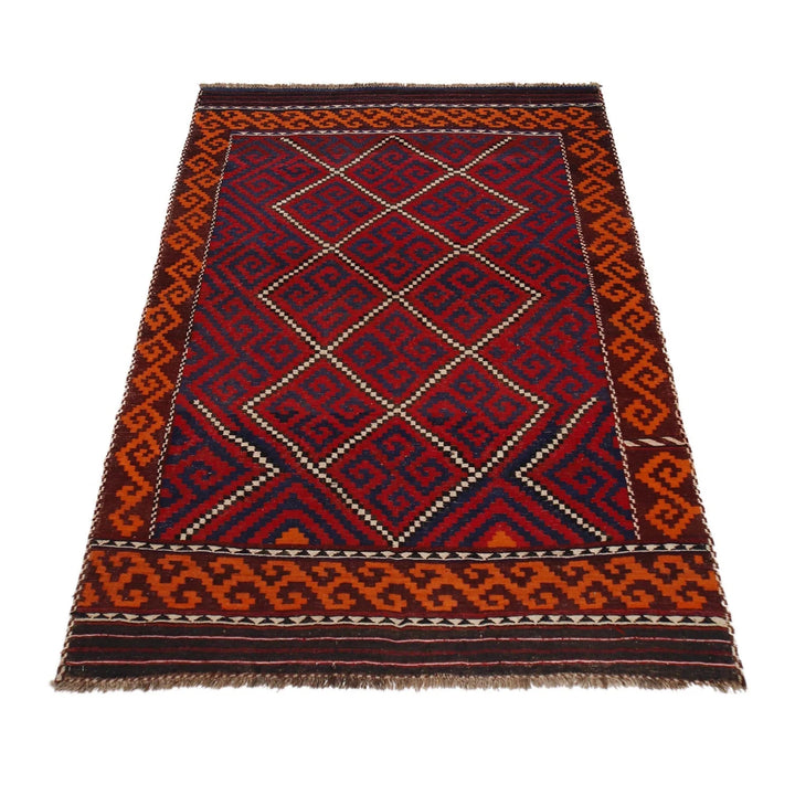 Afghan Maimana Kilim Rug 6' 1" x 9' 9" Flat-Weave | No. AL63252