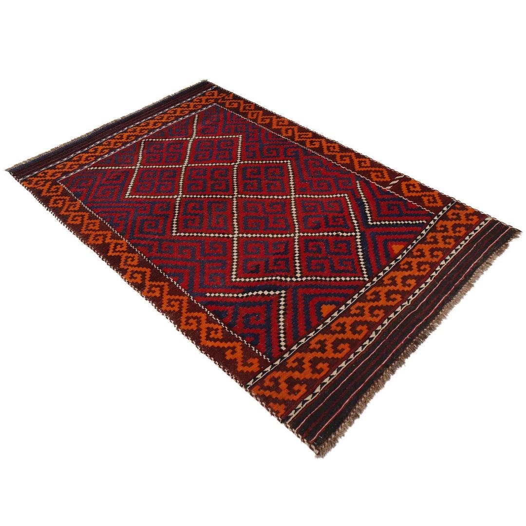 Afghan Maimana Kilim Rug 6' 1" x 9' 9" Flat-Weave | No. AL63252