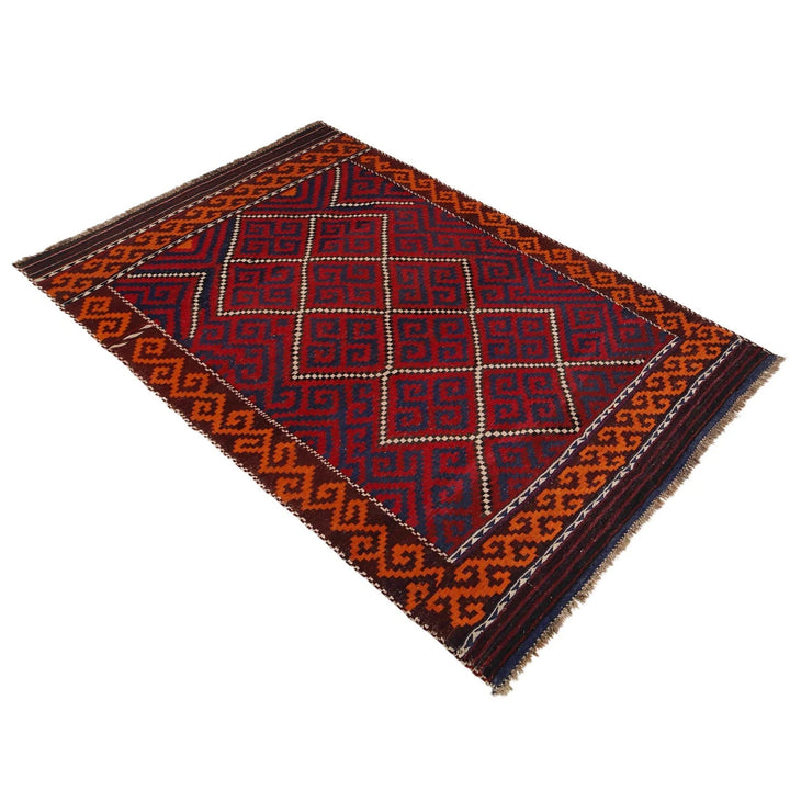 Afghan Maimana Kilim Rug 6' 1" x 9' 9" Flat-Weave | No. AL63252
