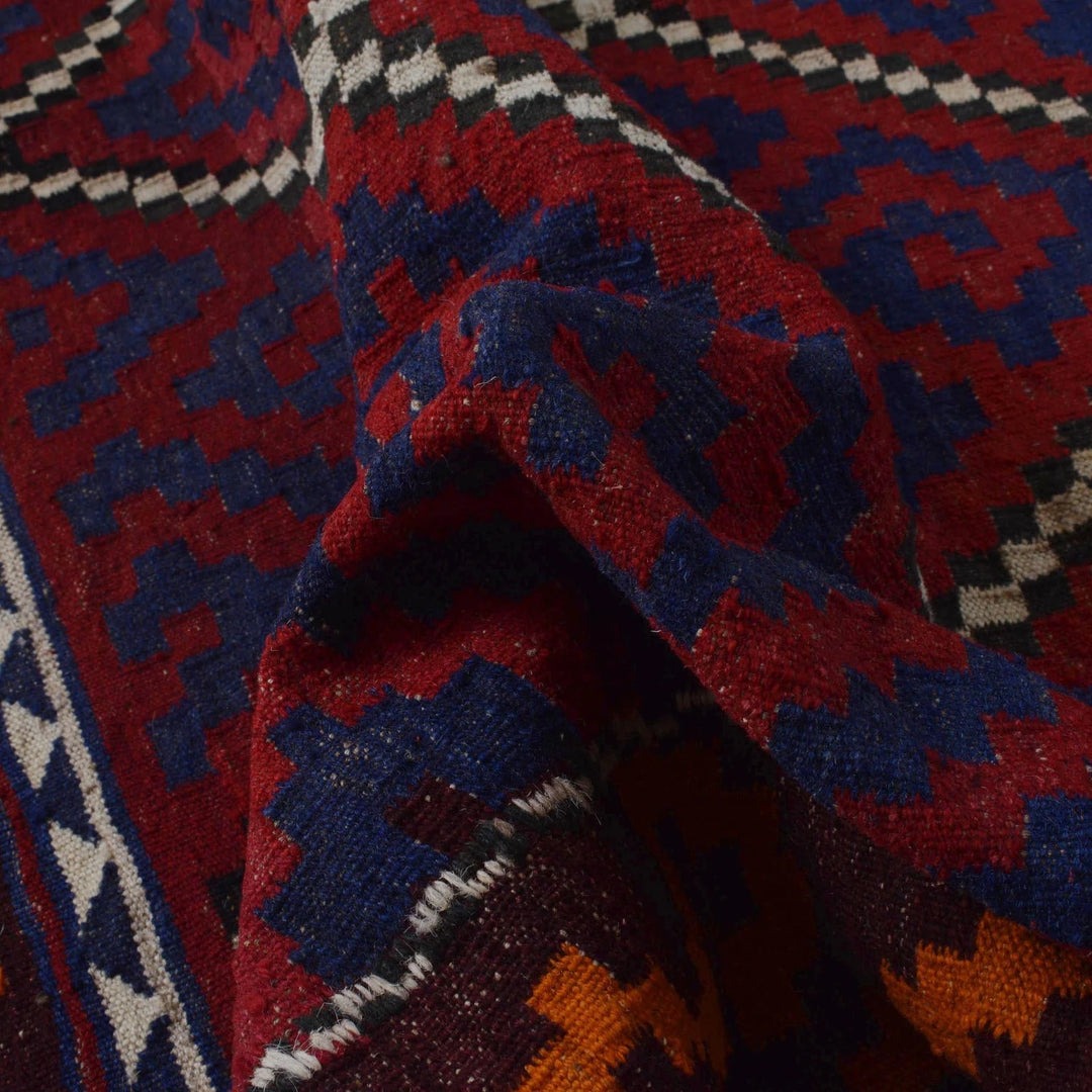 Afghan Maimana Kilim Rug 6' 1" x 9' 9" Flat-Weave | No. AL63252