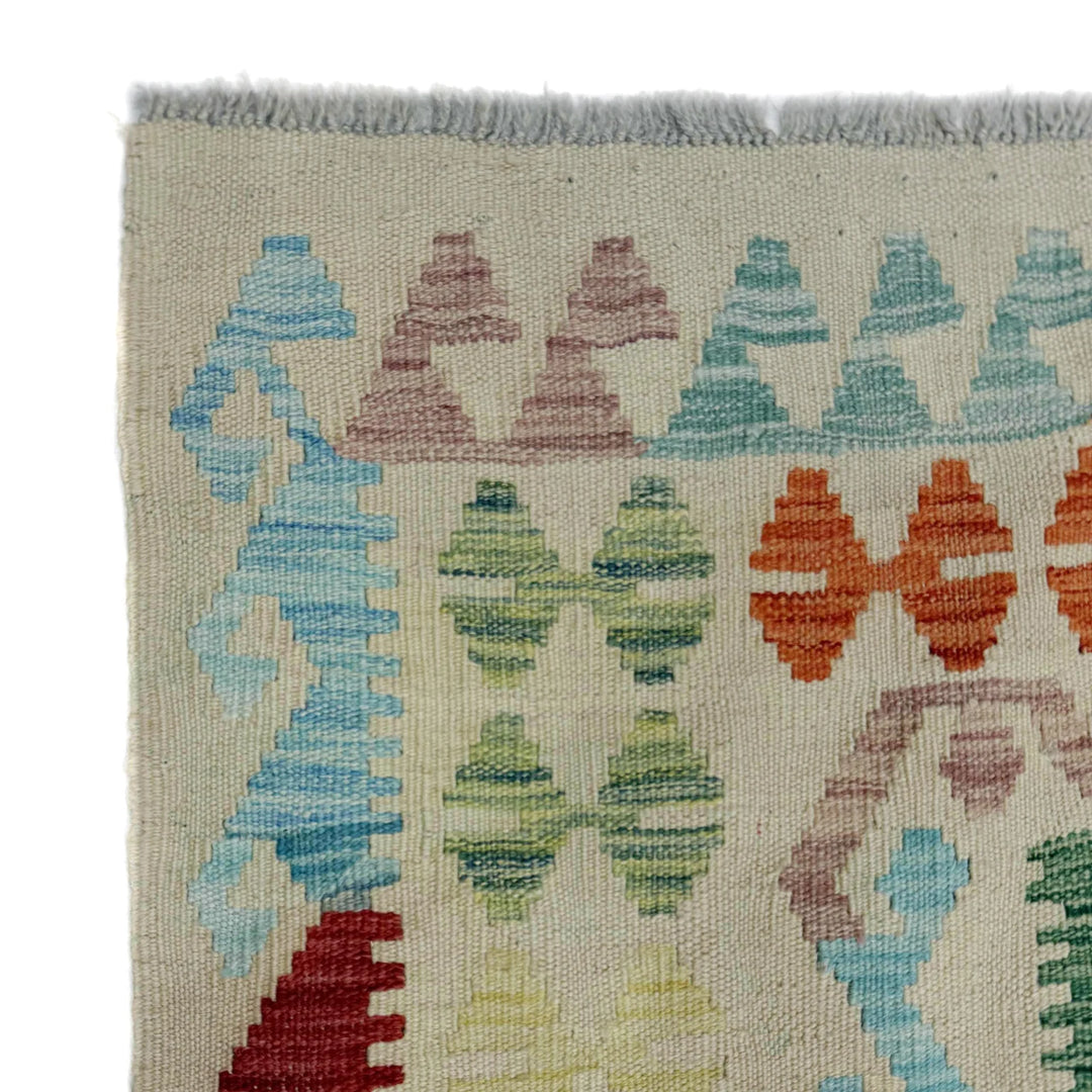 Afghan Vegetable Kilim Rug 6' 4" x 9' 5" Flat-Weave | No. AL632607