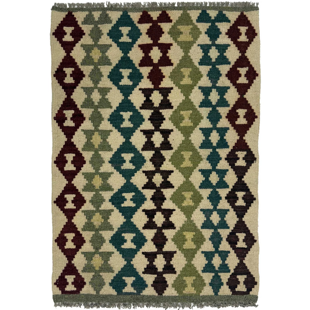 Afghan Kilim Rug 2' 0" x 2' 11" Flat-Weave | No. AL63384