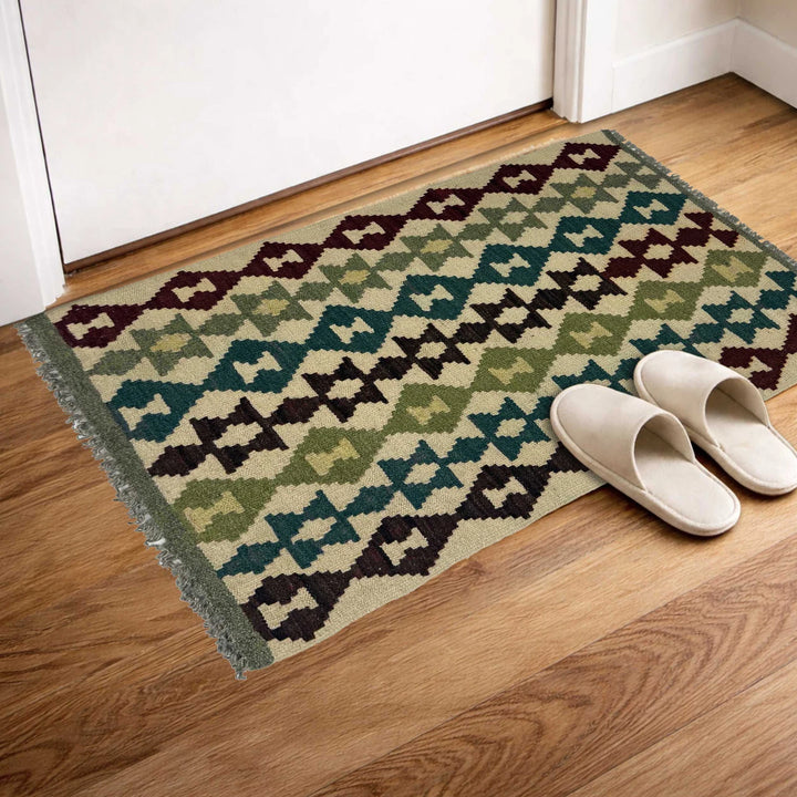 Afghan Kilim Rug 2' 0" x 2' 11" Flat-Weave | No. AL63384