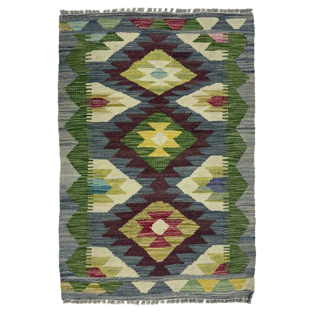 Afghan Kilim Rug 2' 0" x 2' 11" Flat-Weave | No. AL63433