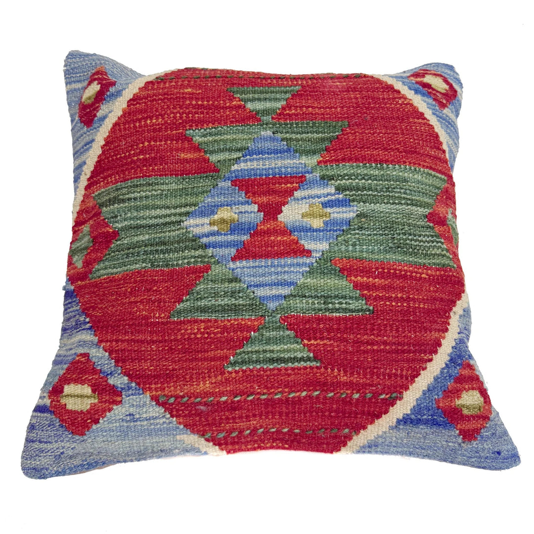 Afghan Kilim Cushion 1' 6" x 1' 5" Flat-Weave | No. AL635058