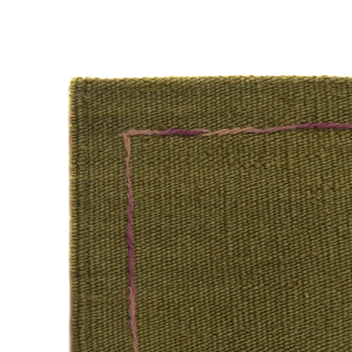 Green Afghan Oriental Rug 4' 0" x 5' 10" Hand-Knotted | No. AL63619