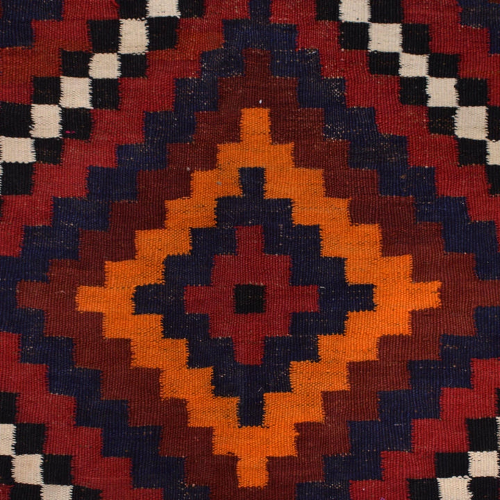 Red Afghan Maimana Kilim Rug 6'5" x 10'11" Flat-Weave | No. AL63663