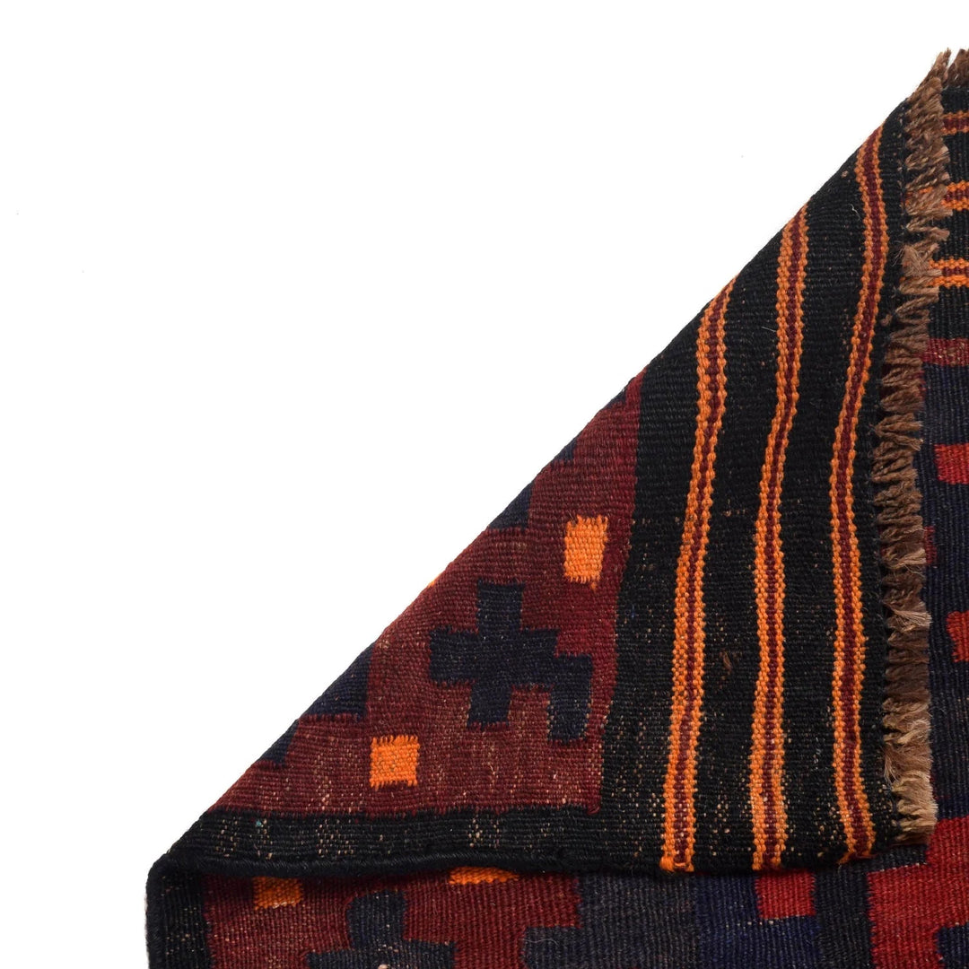 Red Afghan Maimana Kilim Rug 6'5" x 10'11" Flat-Weave | No. AL63663