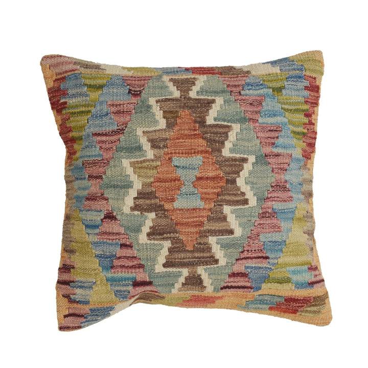 Afghan Geometric Cushion 1' 6" x 1' 6" Flat-Weave | No. AL63724