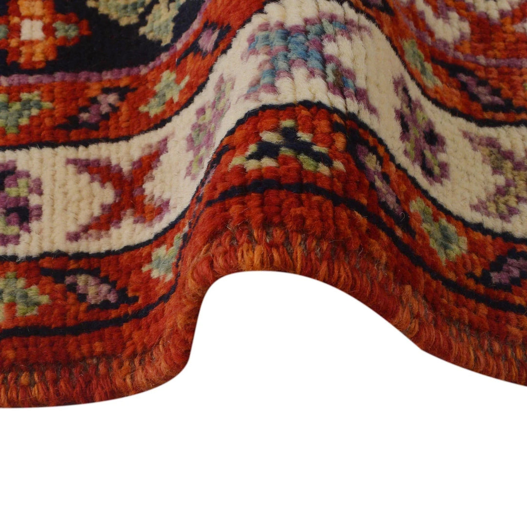 Red Afghan Shiraz Rug 4' 0" x 5' 10" Hand-Knotted | No. AL63818
