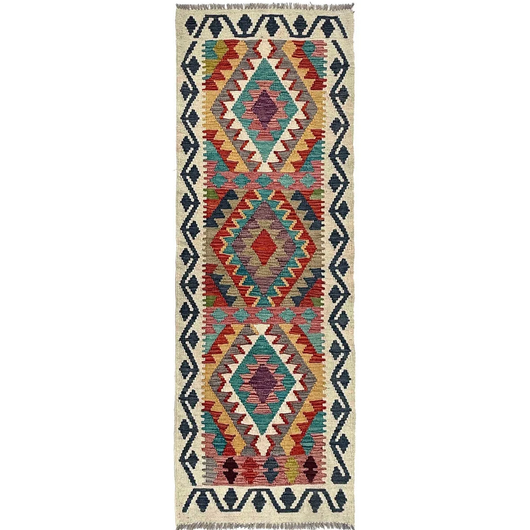 Hand Woven Wool Kelim Runner 2' 1" x 5' 11" - No. AL63822