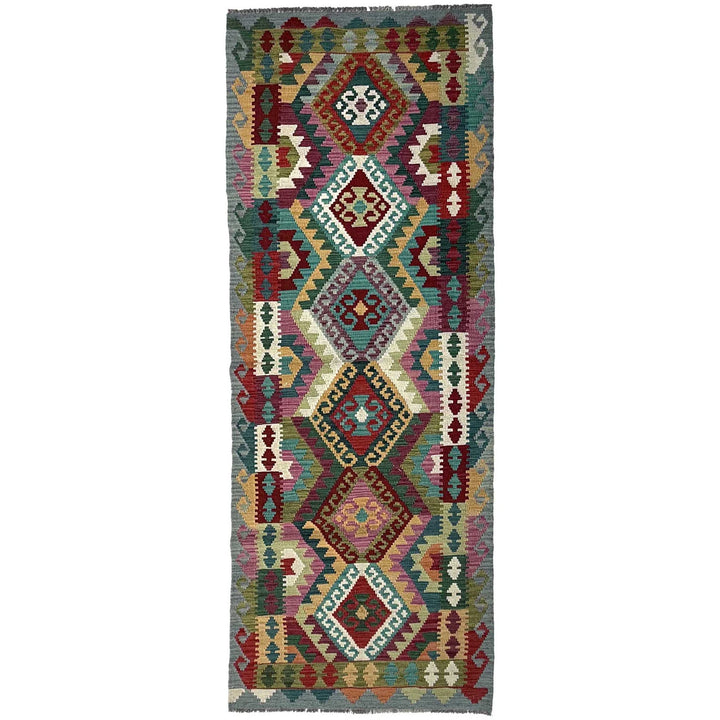 Afghan Vegetable Kilim Rug 2' 10" x 9' 10" Flat-Weave | No. AL63840