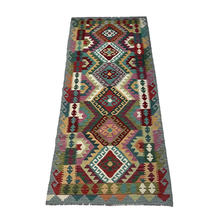 Afghan Vegetable Kilim Rug 2' 10" x 9' 10" Flat-Weave | No. AL63840
