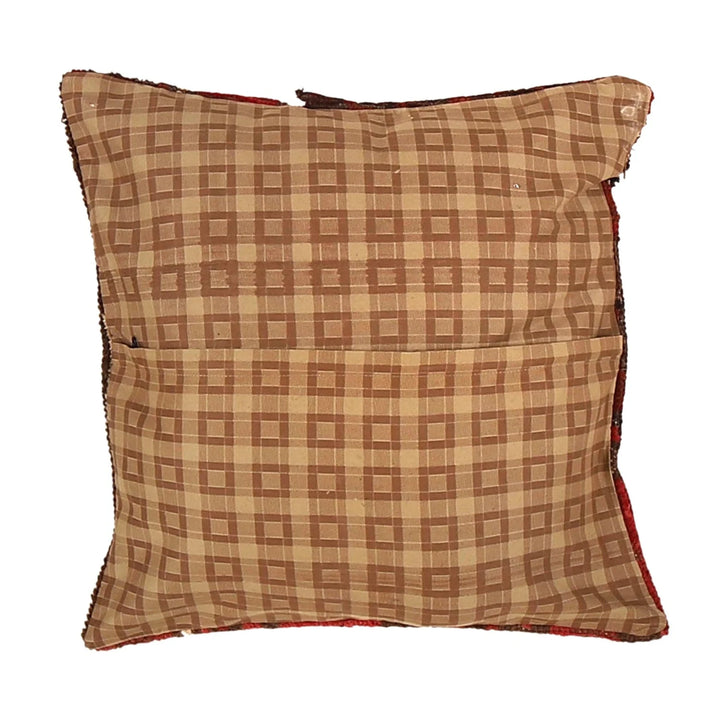 Red Afghan Balochi Cushion Cover 1' 7" x 1' 7" Hand-Knotted | No. AL63917